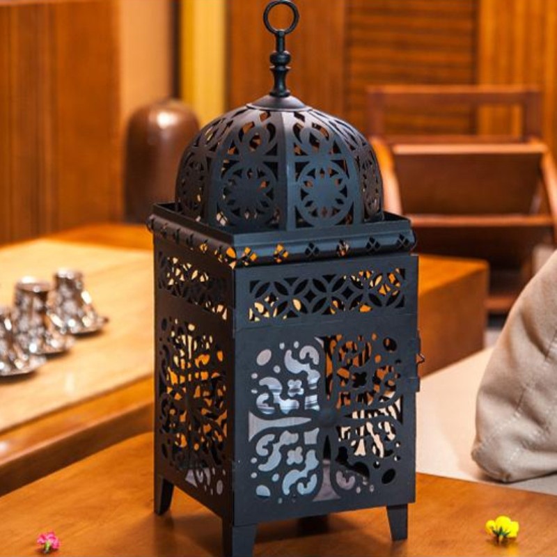 Riad Nights Decorative Lantern (Gold Finish)